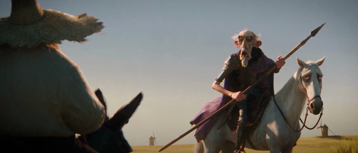 Screens from an AI made animated short featuring an old Spanish night