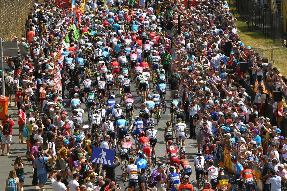 The peloton in action during stage 6 at the Tour de France