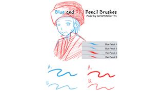 A simple but handy pack of red and blue pencil brushes