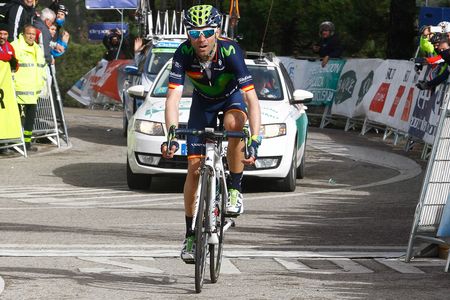 Alejandro Valverde cliombs to the win at Ruta del Sol.