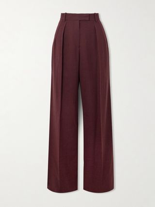 Antone Pleated Wool Wide-Leg Pants