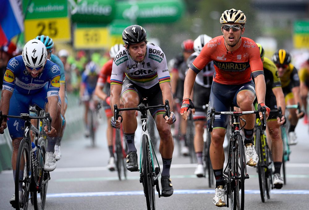 Sonny Colbrelli beats Peter Sagan and Fernando Gaviria to win stage 3 at the Tour de Suisse