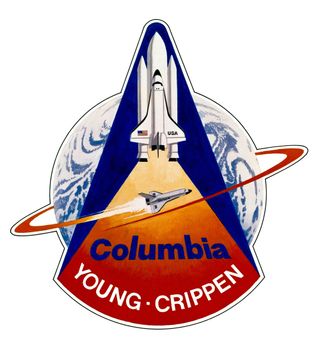 This is the official insignia for the first space shuttle orbital flight test (STS-1). Crew of the 102 Columbia on STS-1 will be astronauts John W. Young, commander, and Robert L. Crippen, pilot. The art work was done by artist Robert McCall.