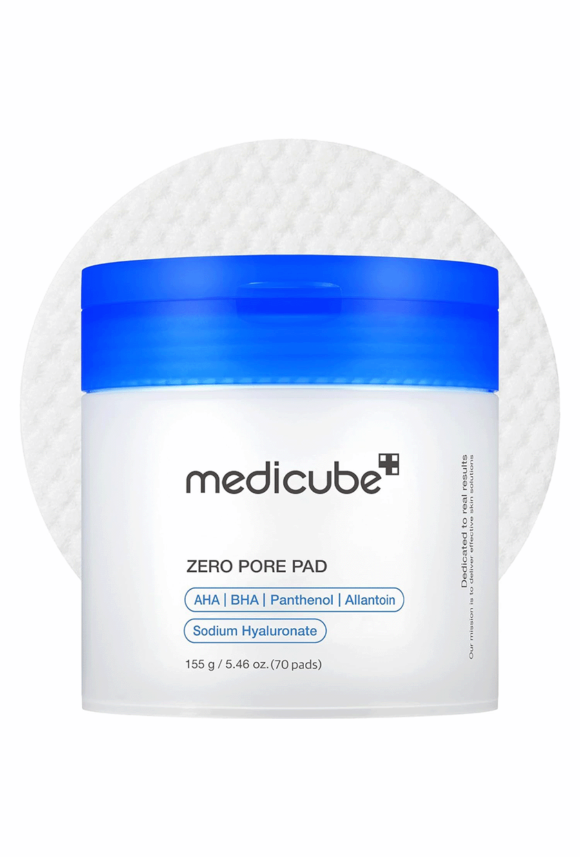 Medicube Toner Pads Zero Pore Pad 2.0 | Dual-Textured Facial Pad for Exfoliation and Pore Care With 4.5% Aha Lactic Acid, 0.45% Bha Salicylic Acid | Ideal for All, Korean Skin Care, 70 Pads (1 Pack)