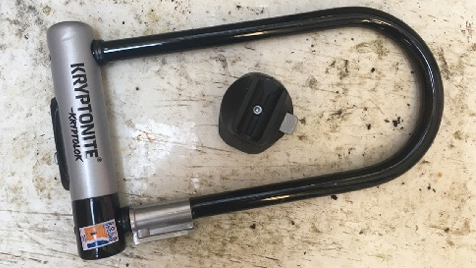 A Kryptonite KryptoLok Standard with supplied mounting bracket