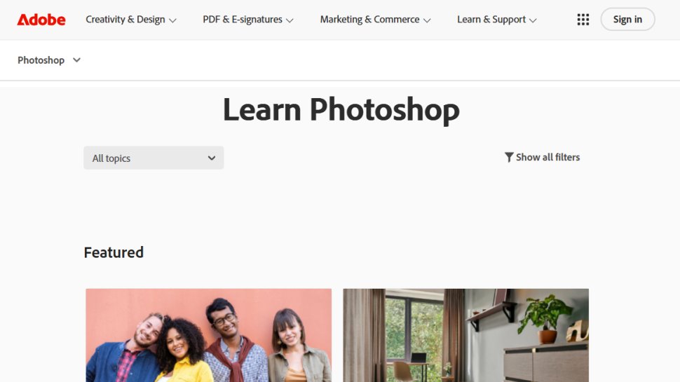 Website screenshot of Adobe (August, 2025)