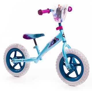 Huffy Disney Frozen 2 Kids Balance Bike 12 Inch Ft Anna Elsa Olaf for 3 to 5 Year Old Kids,blue, White