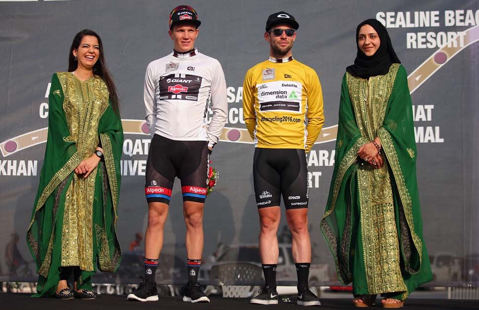 Mark Cavendish with youth classification leader S&oslash;ren Kragh Andersen