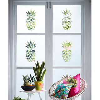 pineapple prints on door