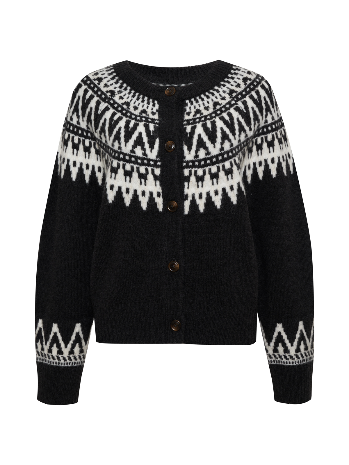 Sanctuary Clothing, Fairisle Crewneck Cardi Ink Multi 