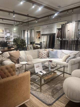 pottery barn sofa in a pottery barn store