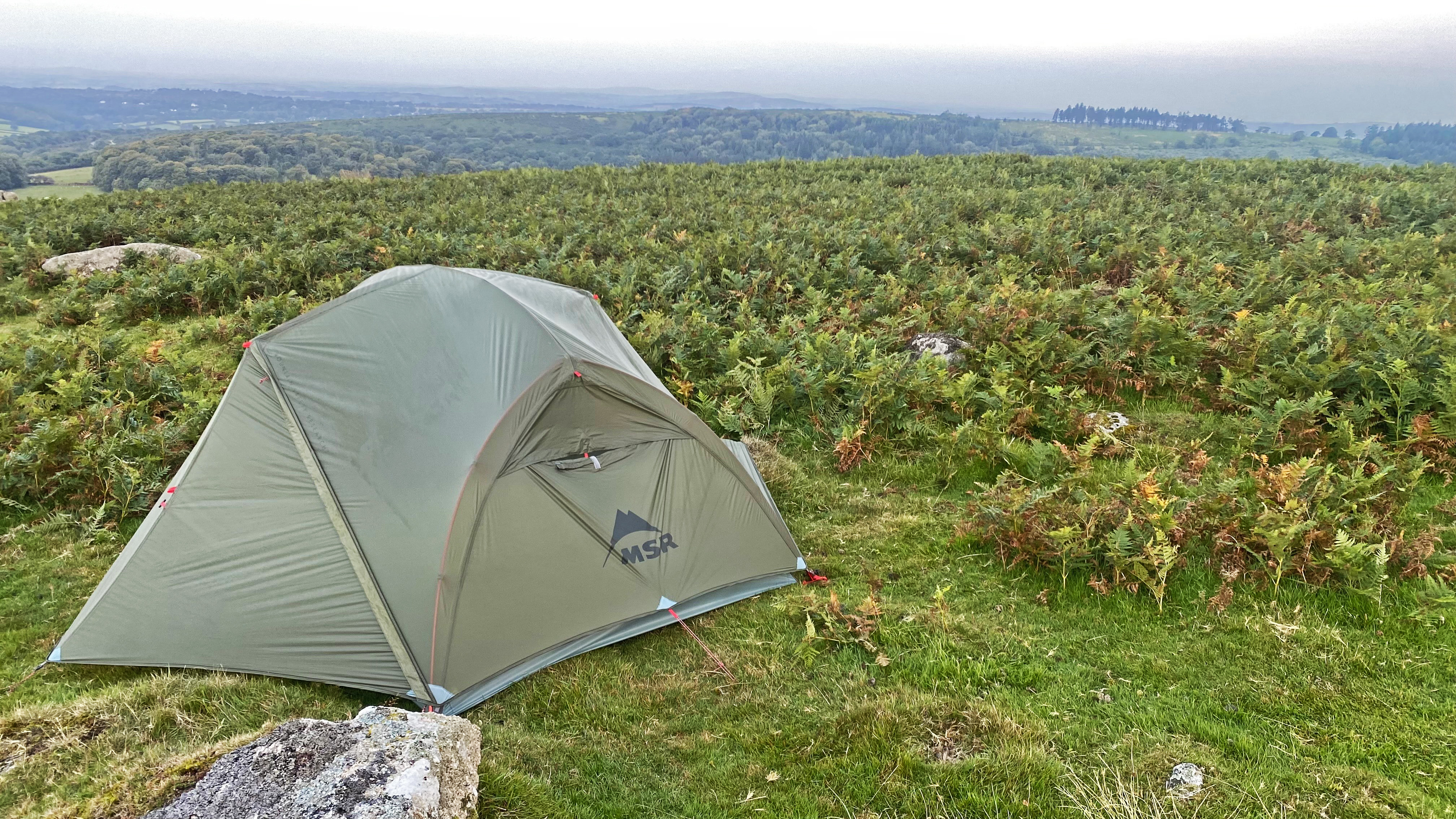 The Hubba Hubba LT2 shown pitched on Dartmoor, near Sheepstor