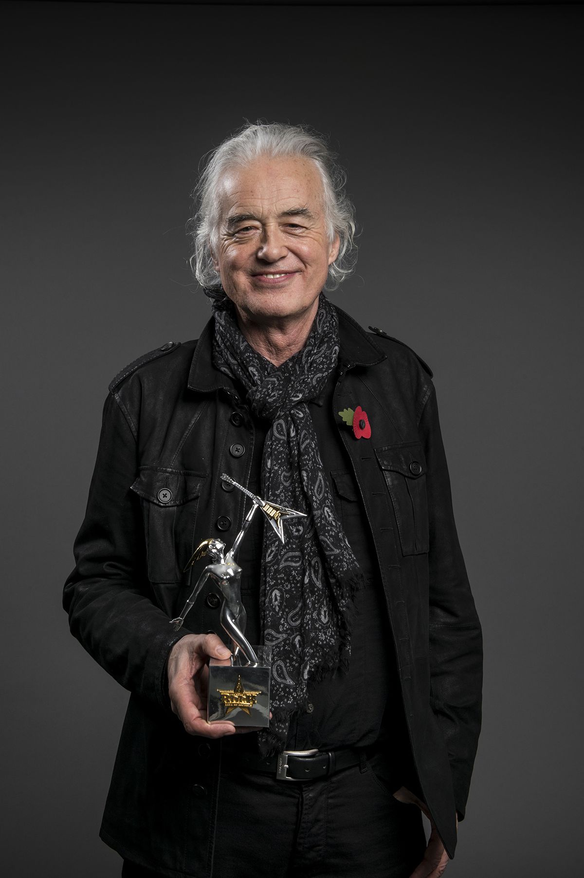 Jimmy Page with Led Zeppelin's Reissues Of The Year award