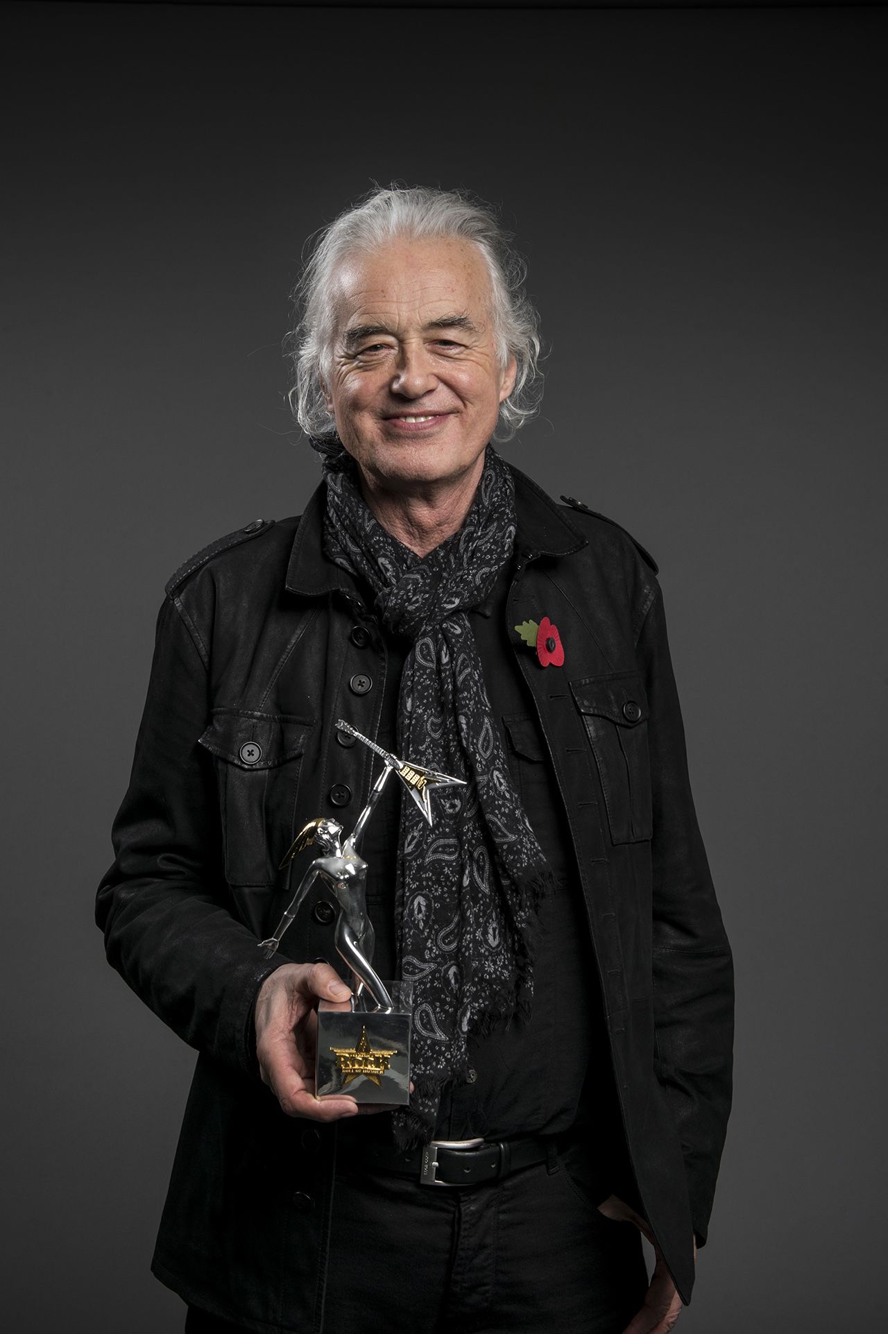 Jimmy Page with Led Zeppelin's Reissues Of The Year award