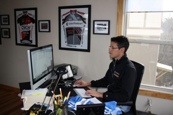 Mike Tamayo at the wheel of the Unitedhealthcare machine.
