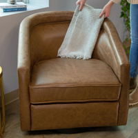 Sand &amp; Stable Vegan Leather Barrel Chair | Was $439.99, now $325.99 at Wayfair