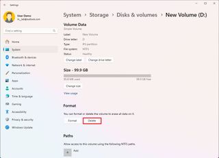 Windows 11 delete volume