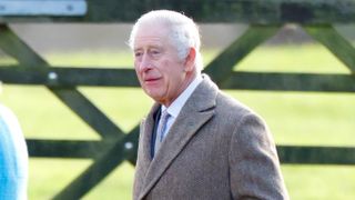 King Charles III attends the New Year's Eve Mattins service on 31 December 2023