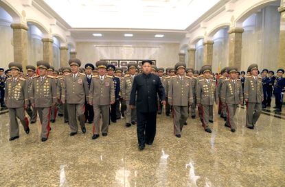 Kim Jong-Un visits the Kumsusan Palace of the Sun in July 2014.