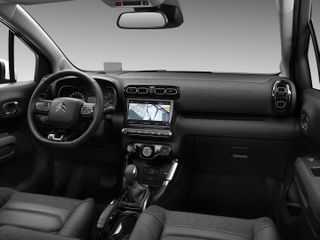 Black car interior and dashboard