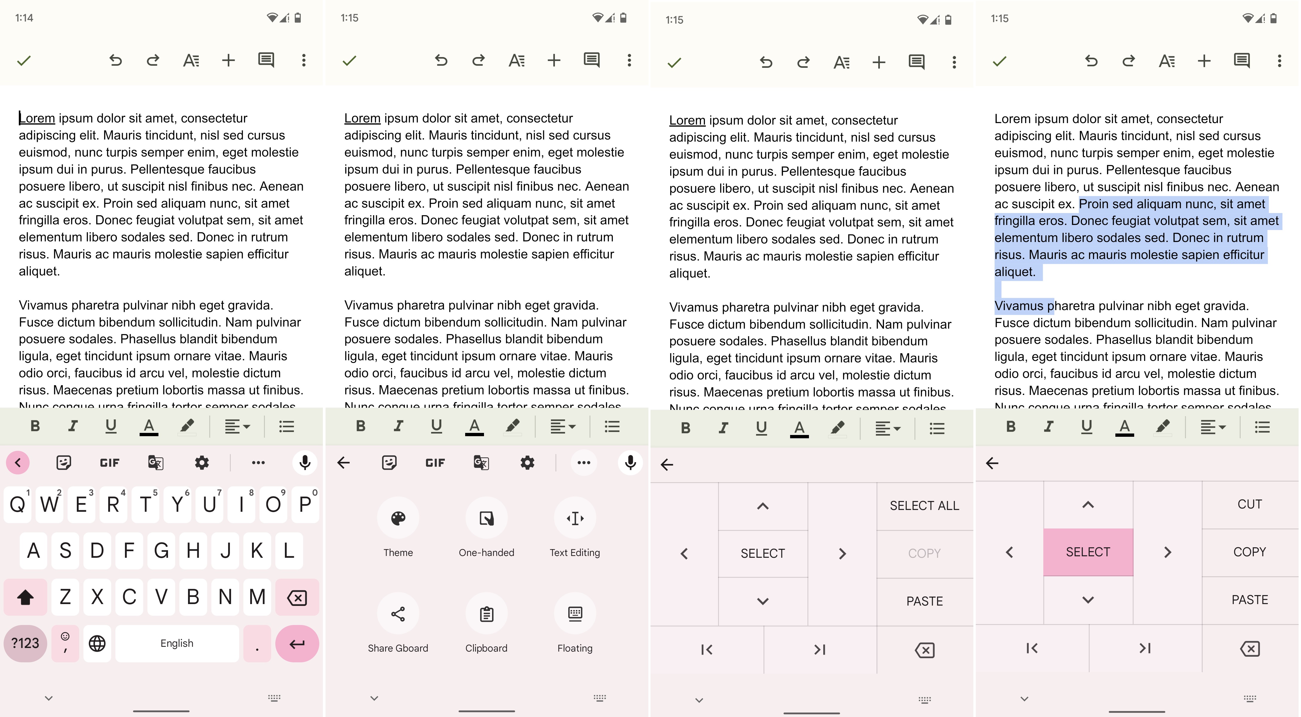How to use the text editor in Gboard