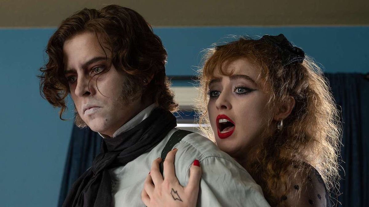 Cole Sprouse and Kathryn Newton in Lisa Frankenstein