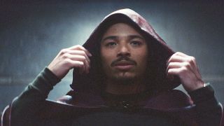 Anthony Ramos' Parker Robbins/The Hood with his hood up in Marvel's Ironheart TV show