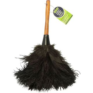 Ostrich feather duster with wooden handle