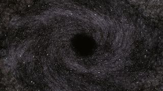 Artist's concept of a black hole in space.