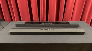 The Sony Bravia Theatre Bar 9 and HT-A7000 soundbars photographed next to each other on a table