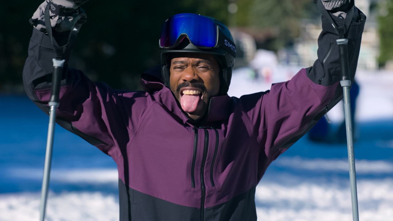 Danny (Colman Domingo) celebrates winning the ski race on The Four Seasons