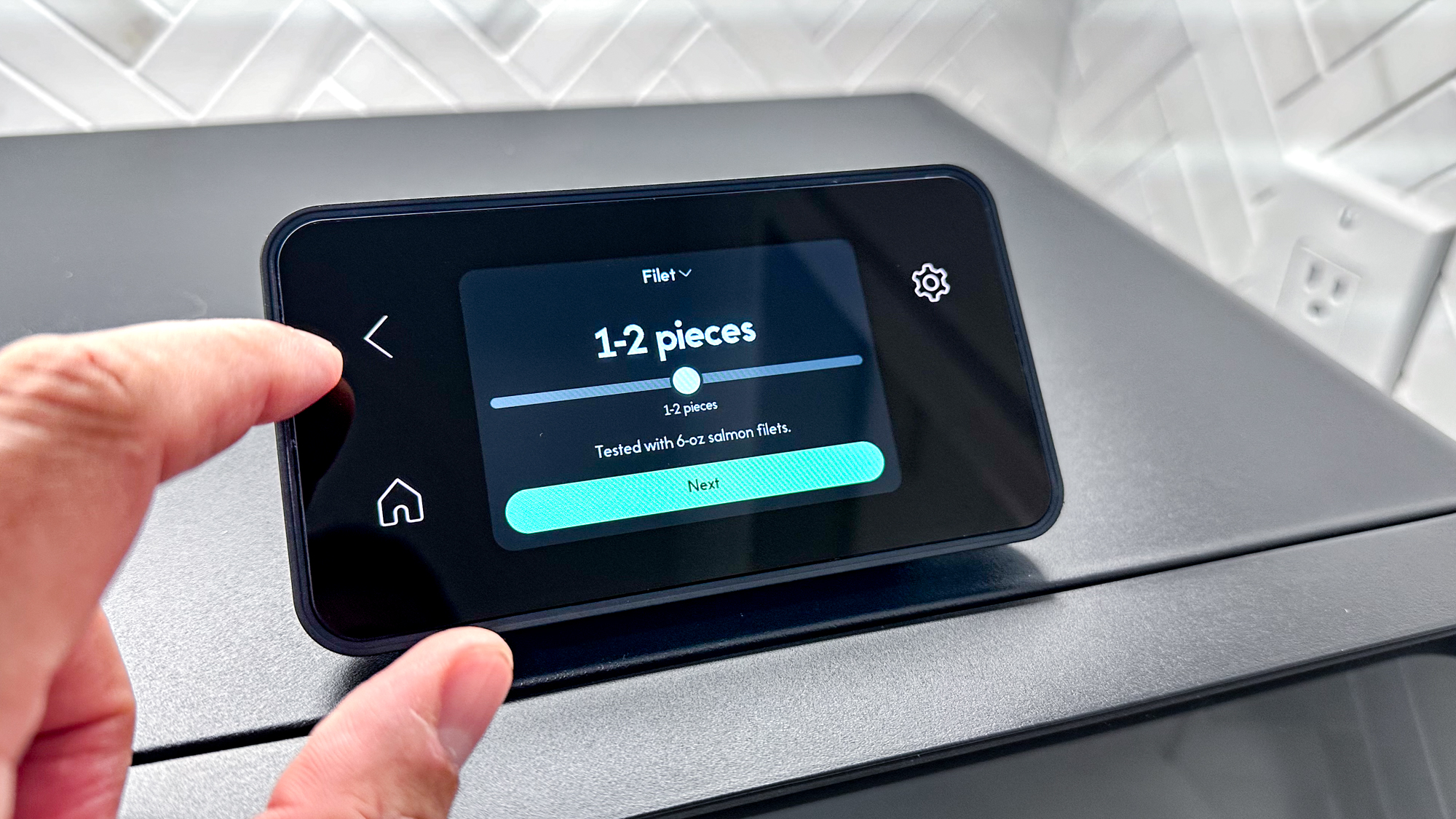 CHEF iQ MiniOven on a kitchen counter