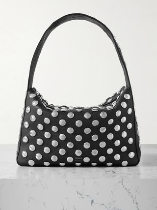 Elena Studded Textured-Leather Shoulder Bag