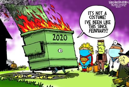 Editorial Cartoon U.S. 2020 dumpster fire Halloween