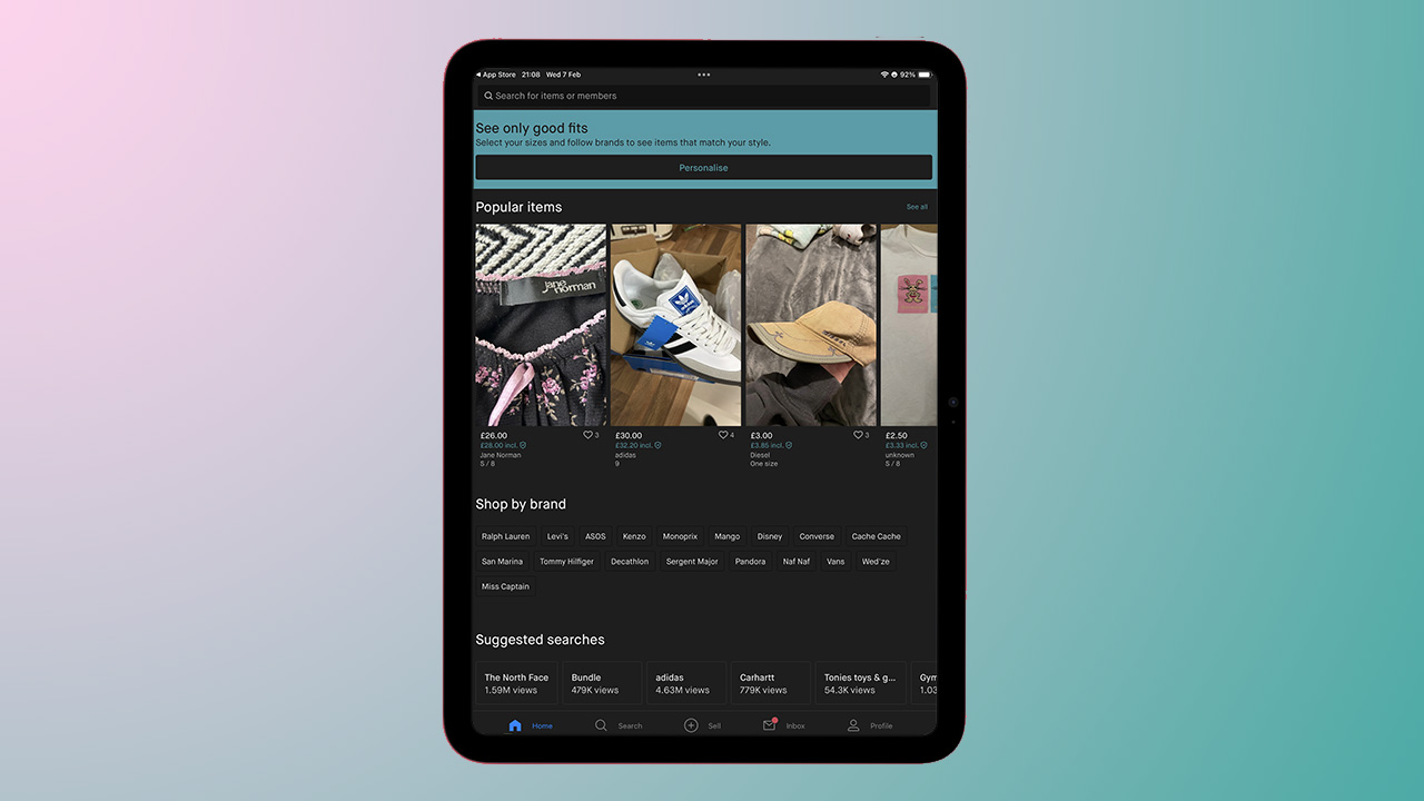 Vinted on iPad