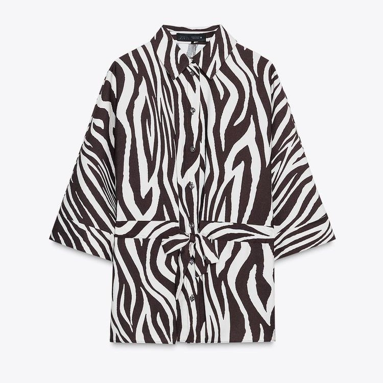 Zara Zebra Print Safari Shirt