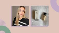 CHANEL Foundation review - Emma wearing the foundation against a pink background
