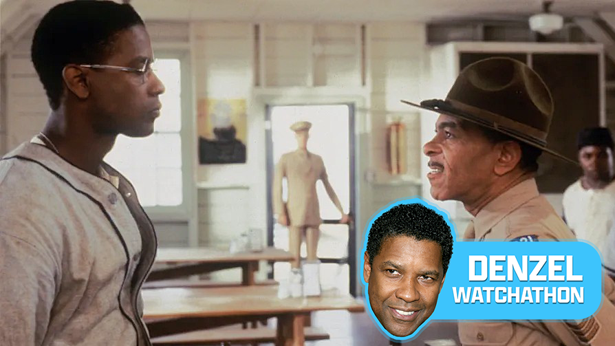 (L-R) Denzel Washington and Adolph Caesar in "A Soldier's Story" (1984)