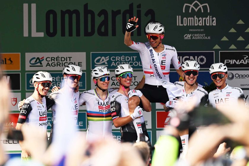 The UAE Team Emirates-XRG squad at Il Lombardia