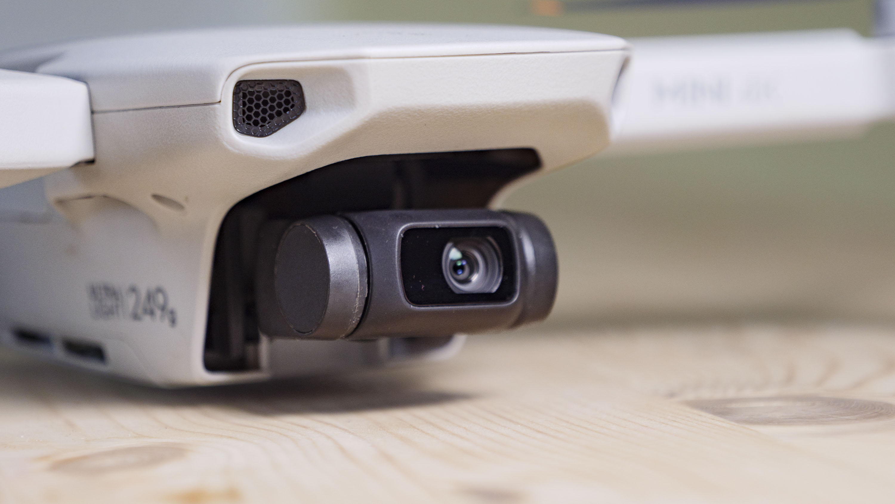 Close up of the DJI Mini 4K's camera