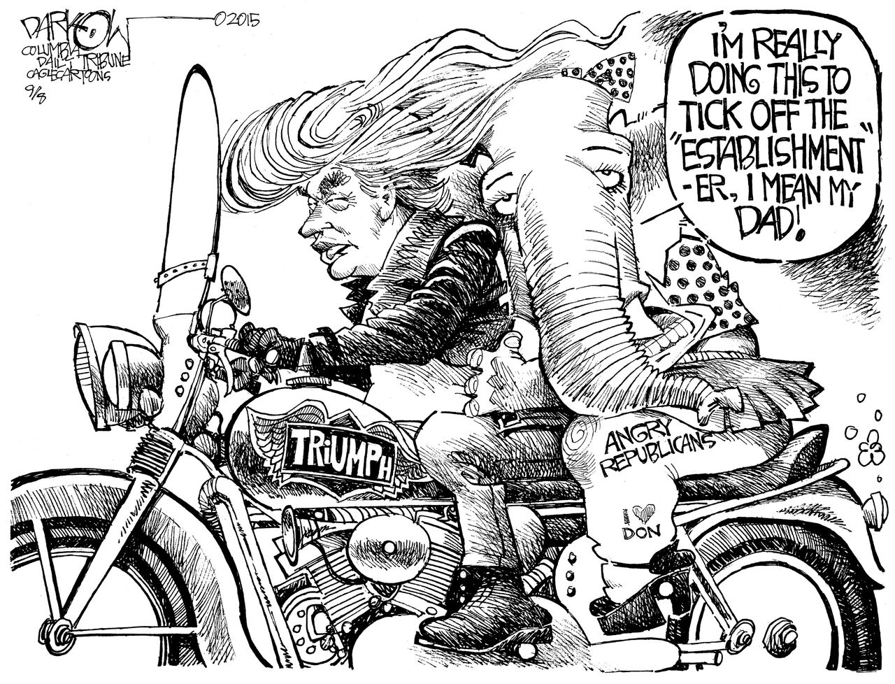 Political cartoon U.S. Donald Trump GOP