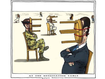 Political cartoon Geneva II Syria