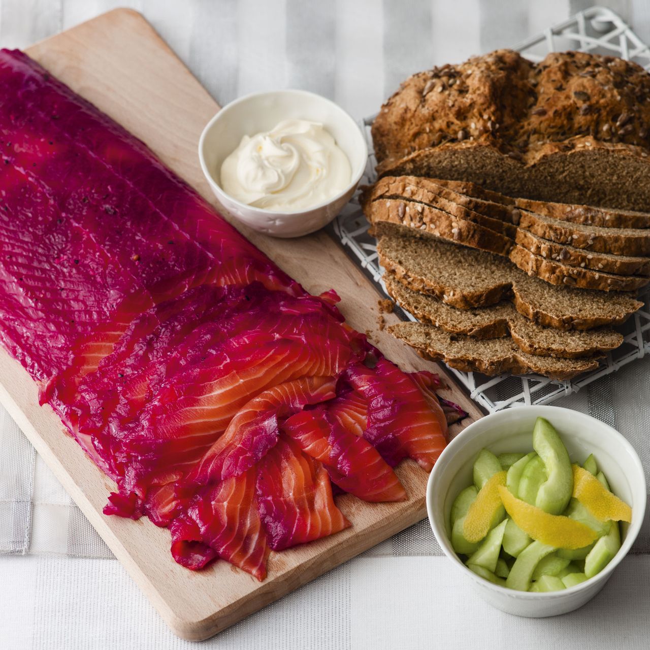 Beetroot and Gin Cured Salmon