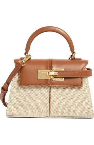 Elise Canvas & Faux Leather Top Handle Bag