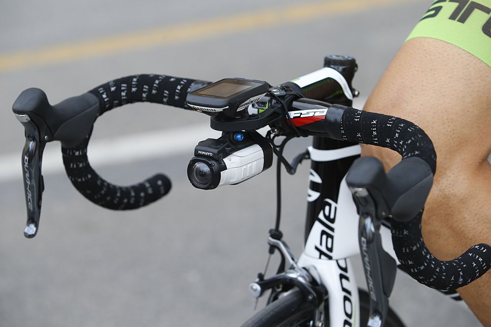 A Cannondale-Garmin rider's bike with an onboard camera at the Giro d'Italia