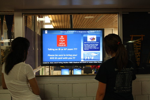 Digital Signage for Binghamton HS from Tightrope Media