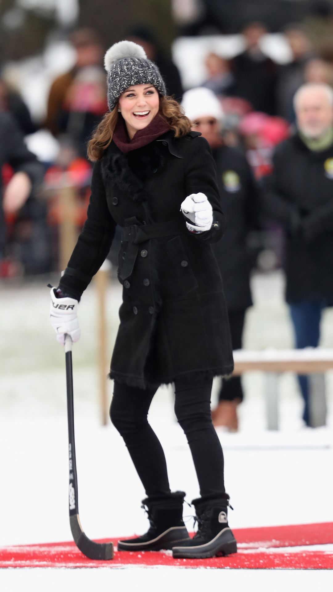 Kate Middleton wearing Sorel snow boots in Sweden, January 2018