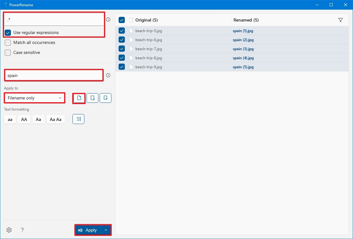 Change name all files with PowerToys