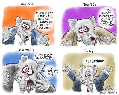 Political Cartoon U.S. Republican Defense To Electing Democrats Overtime