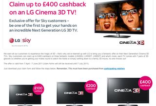 Sky LG 3D TV offer